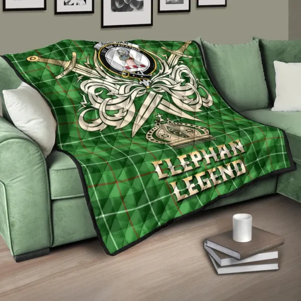 Clephan Clan Quilt, Scottish Tartan Clephan Clans Premium Quilt Legend Gold Royal Style - Image 3