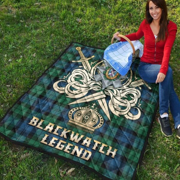 Blackwatch Ancient Clan Quilt, Scottish Tartan Blackwatch Ancient Clans Premium Quilt Legend Gold Royal Style - Image 4