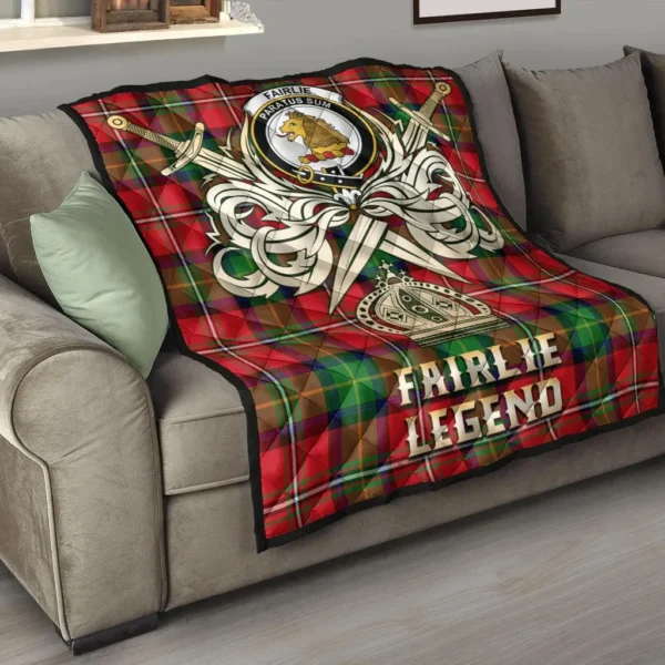 Fairlie Modern Clan Quilt, Scottish Tartan Fairlie Modern Clans Premium Quilt Legend Gold Royal Style - Image 6