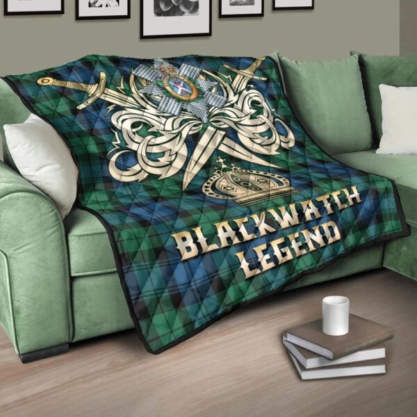 Blackwatch Ancient Clan Quilt, Scottish Tartan Blackwatch Ancient Clans Premium Quilt Legend Gold Royal Style - Image 3