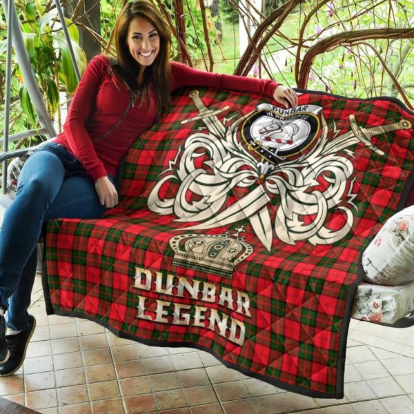 Dunbar Modern Clan Quilt, Scottish Tartan Dunbar Modern Clans Premium Quilt Legend Gold Royal Style - Image 5