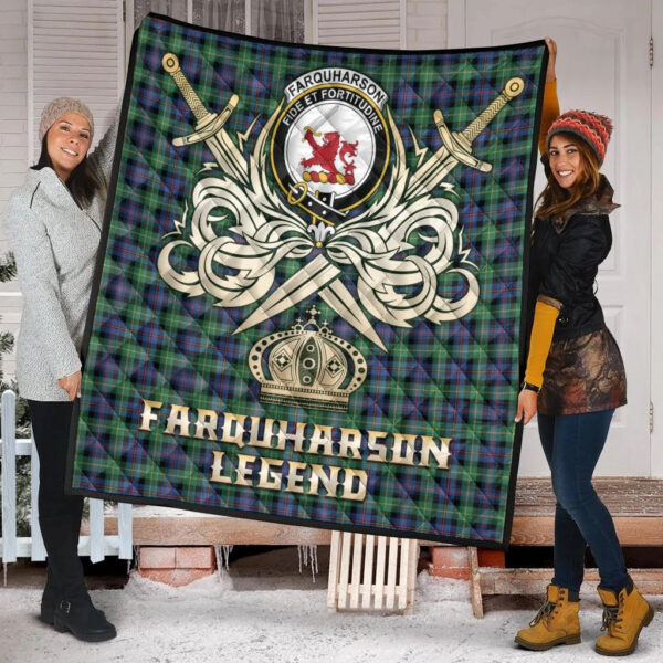 Farquharson Ancient Clan Quilt, Scottish Tartan Farquharson Ancient Clans Premium Quilt Legend Gold Royal Style - Image 2