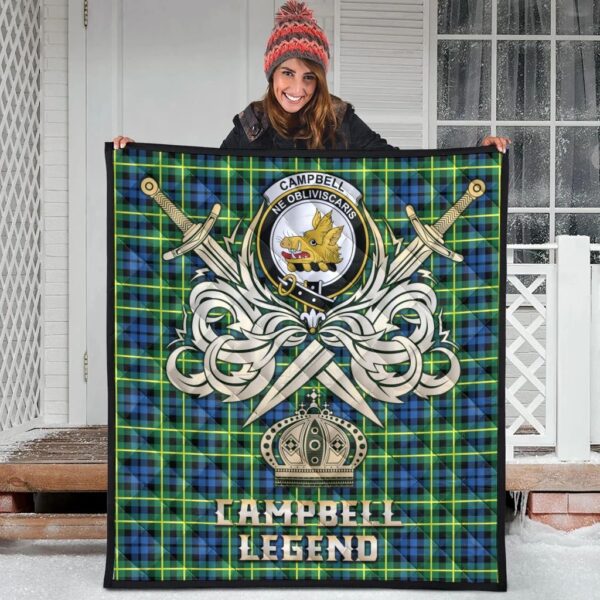 Campbell of Breadalbane Ancient Clan Quilt, Scottish Tartan Campbell of Breadalbane Ancient Clans Premium Quilt Legend Gold Royal Style