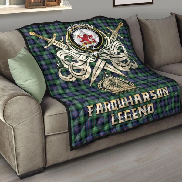 Farquharson Ancient Clan Quilt, Scottish Tartan Farquharson Ancient Clans Premium Quilt Legend Gold Royal Style - Image 6