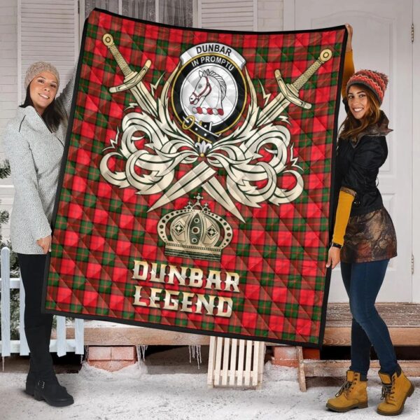 Dunbar Modern Clan Quilt, Scottish Tartan Dunbar Modern Clans Premium Quilt Legend Gold Royal Style - Image 2