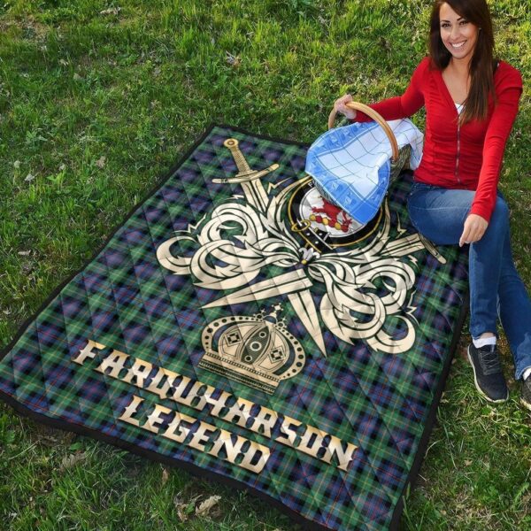 Farquharson Ancient Clan Quilt, Scottish Tartan Farquharson Ancient Clans Premium Quilt Legend Gold Royal Style - Image 4