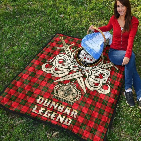 Dunbar Modern Clan Quilt, Scottish Tartan Dunbar Modern Clans Premium Quilt Legend Gold Royal Style - Image 4