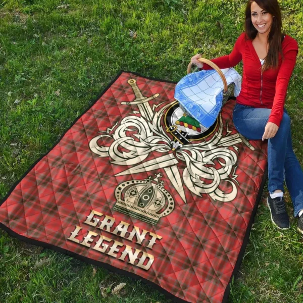 Grant Weathered Clan Quilt, Scottish Tartan Grant Weathered Clans Premium Quilt Legend Gold Royal Style - Image 4