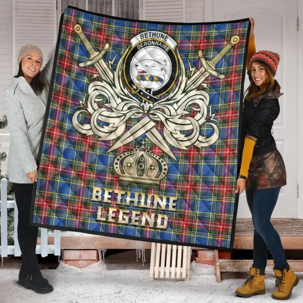 Bethune Clan Quilt, Scottish Tartan Bethune Clans Premium Quilt Legend Gold Royal Style - Image 2