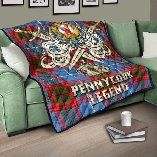 Pennycook Clan Quilt, Scottish Tartan Pennycook Clans Premium Quilt Legend Gold Royal Style - Image 3