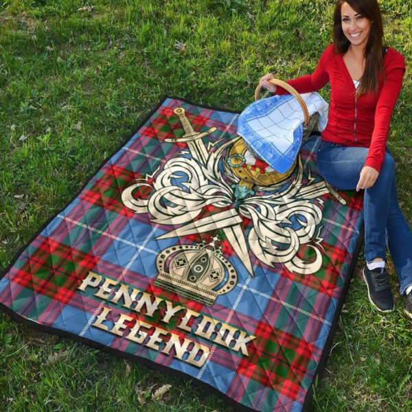 Pennycook Clan Quilt, Scottish Tartan Pennycook Clans Premium Quilt Legend Gold Royal Style - Image 4