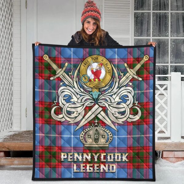 Pennycook Clan Quilt, Scottish Tartan Pennycook Clans Premium Quilt Legend Gold Royal Style