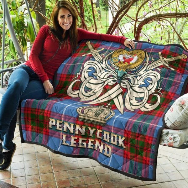 Pennycook Clan Quilt, Scottish Tartan Pennycook Clans Premium Quilt Legend Gold Royal Style - Image 5