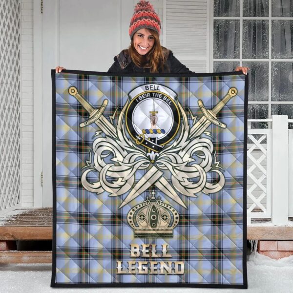 Bell of the Borders Clan Quilt, Scottish Tartan Bell of the Borders Clans Premium Quilt Legend Gold Royal Style