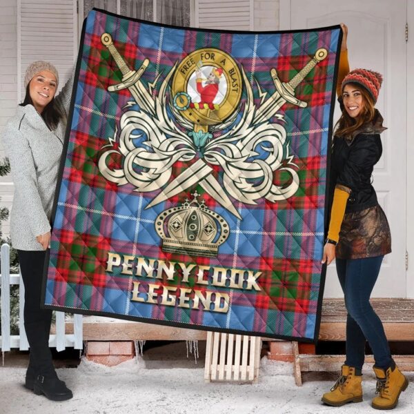 Pennycook Clan Quilt, Scottish Tartan Pennycook Clans Premium Quilt Legend Gold Royal Style - Image 2