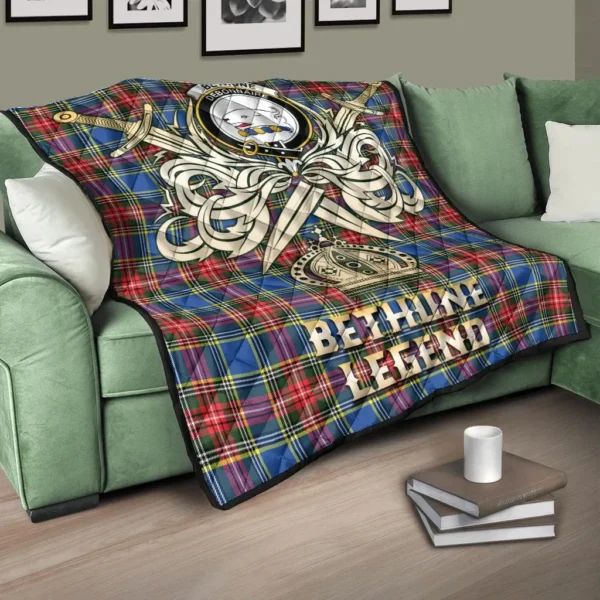 Bethune Clan Quilt, Scottish Tartan Bethune Clans Premium Quilt Legend Gold Royal Style - Image 3