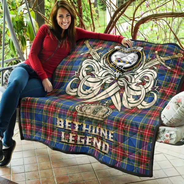 Bethune Clan Quilt, Scottish Tartan Bethune Clans Premium Quilt Legend Gold Royal Style - Image 5