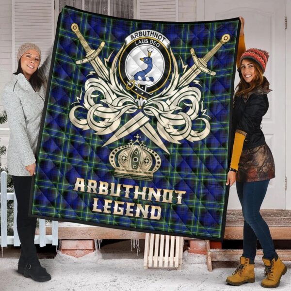 Arbuthnot Modern Clan Quilt, Scottish Tartan Arbuthnot Modern Clans Premium Quilt Legend Gold Royal Style - Image 2