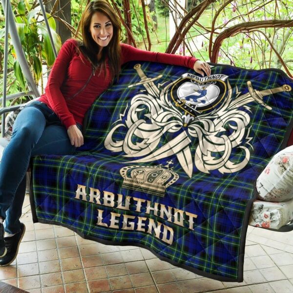 Arbuthnot Modern Clan Quilt, Scottish Tartan Arbuthnot Modern Clans Premium Quilt Legend Gold Royal Style - Image 5