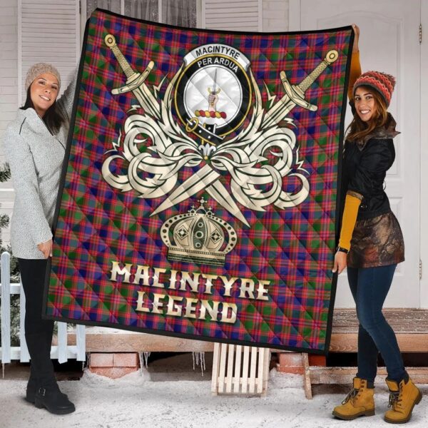 MacIntyre Modern Clan Quilt, Scottish Tartan MacIntyre Modern Clans Premium Quilt Legend Gold Royal Style - Image 2