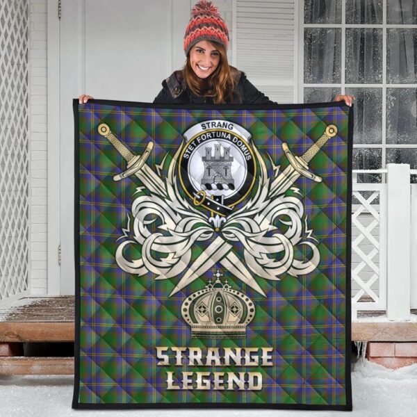 Strange of Balkaskie Clan Quilt, Scottish Tartan Strange of Balkaskie Clans Premium Quilt Legend Gold Royal Style