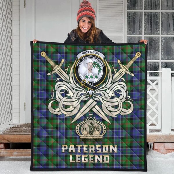 Paterson Clan Quilt, Scottish Tartan Paterson Clans Premium Quilt Legend Gold Royal Style