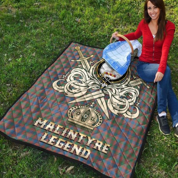 MacIntyre Ancient Clan Quilt, Scottish Tartan MacIntyre Ancient Clans Premium Quilt Legend Gold Royal Style - Image 4