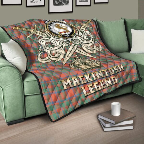 MacKintosh Ancient Clan Quilt, Scottish Tartan MacKintosh Ancient Clans Premium Quilt Legend Gold Royal Style - Image 3