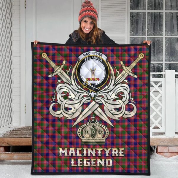 MacIntyre Modern Clan Quilt, Scottish Tartan MacIntyre Modern Clans Premium Quilt Legend Gold Royal Style