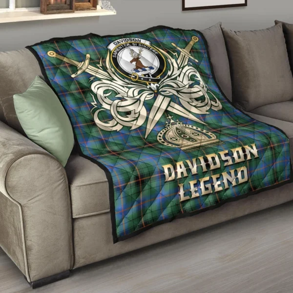 Davidson Ancient Clan Quilt, Scottish Tartan Davidson Ancient Clans Premium Quilt Legend Gold Royal Style - Image 6