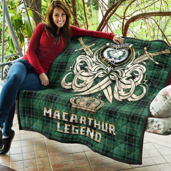 MacArthur Ancient Clan Quilt, Scottish Tartan MacArthur Ancient Clans Premium Quilt Legend Gold Royal Style - Image 5