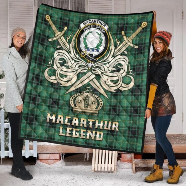 MacArthur Ancient Clan Quilt, Scottish Tartan MacArthur Ancient Clans Premium Quilt Legend Gold Royal Style - Image 2