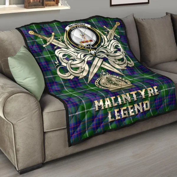 MacIntyre Hunting Modern Clan Quilt, Scottish Tartan MacIntyre Hunting Modern Clans Premium Quilt Legend Gold Royal Style - Image 6