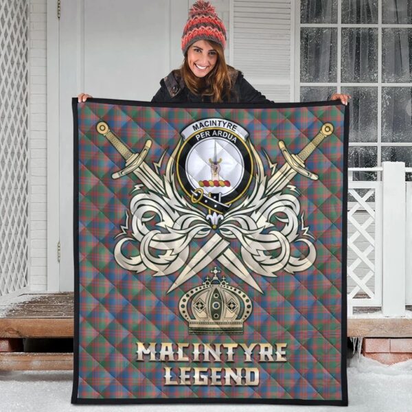 MacIntyre Ancient Clan Quilt, Scottish Tartan MacIntyre Ancient Clans Premium Quilt Legend Gold Royal Style