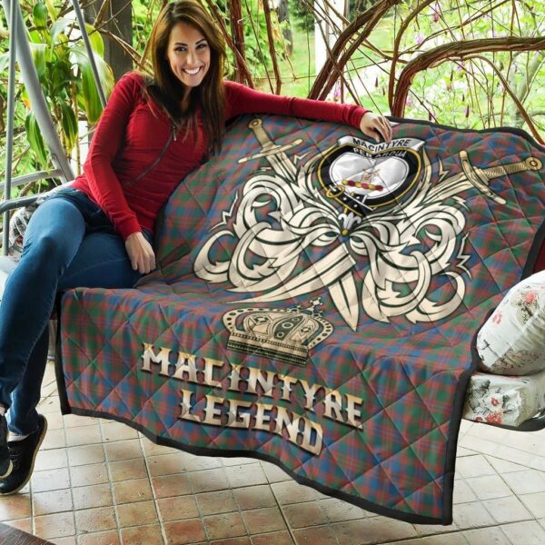 MacIntyre Ancient Clan Quilt, Scottish Tartan MacIntyre Ancient Clans Premium Quilt Legend Gold Royal Style - Image 5