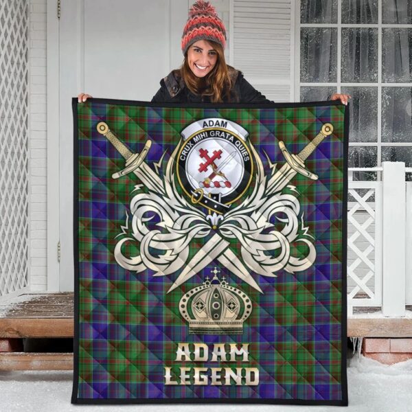 Adam Clan Quilt, Scottish Tartan Adam Clans Premium Quilt Legend Gold Royal Style