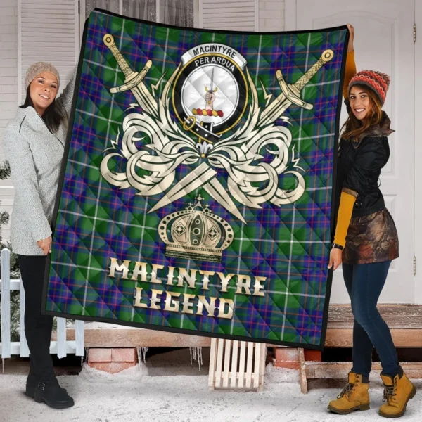 MacIntyre Hunting Modern Clan Quilt, Scottish Tartan MacIntyre Hunting Modern Clans Premium Quilt Legend Gold Royal Style - Image 2