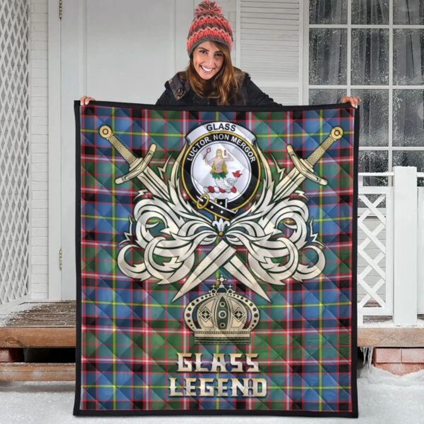 Glass Clan Quilt, Scottish Tartan Glass Clans Premium Quilt Legend Gold Royal Style