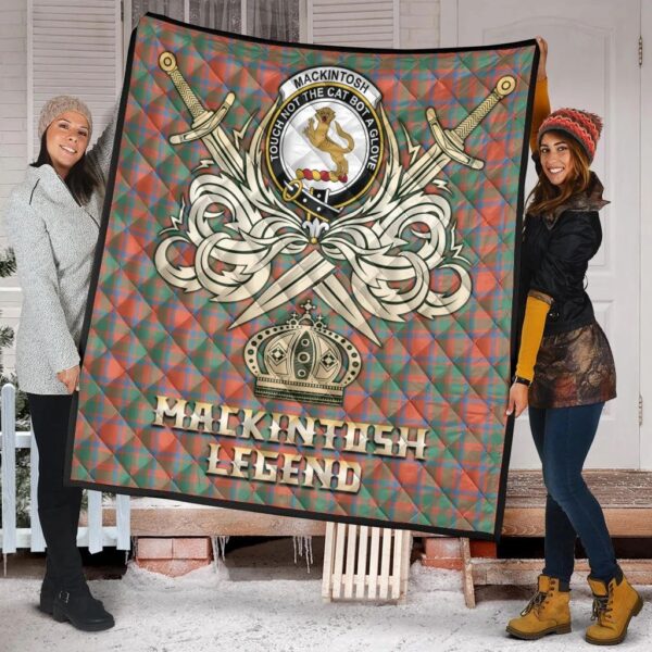 MacKintosh Ancient Clan Quilt, Scottish Tartan MacKintosh Ancient Clans Premium Quilt Legend Gold Royal Style - Image 2