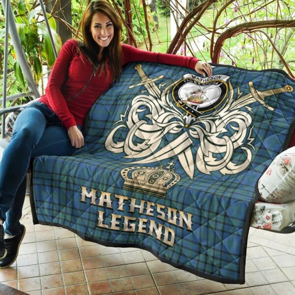 Matheson Hunting Ancient Clan Quilt, Scottish Tartan Matheson Hunting Ancient Clans Premium Quilt Legend Gold Royal Style - Image 5