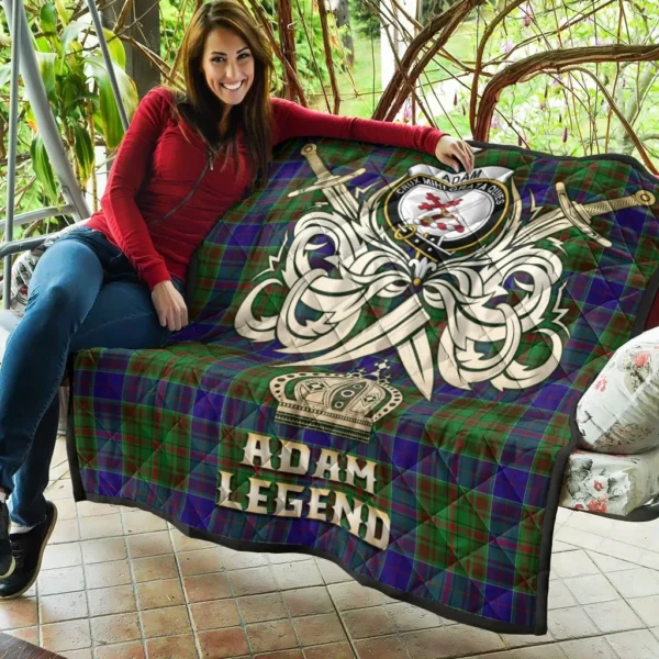 Adam Clan Quilt, Scottish Tartan Adam Clans Premium Quilt Legend Gold Royal Style - Image 5