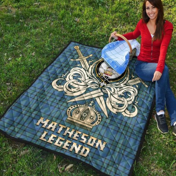 Matheson Hunting Ancient Clan Quilt, Scottish Tartan Matheson Hunting Ancient Clans Premium Quilt Legend Gold Royal Style - Image 4