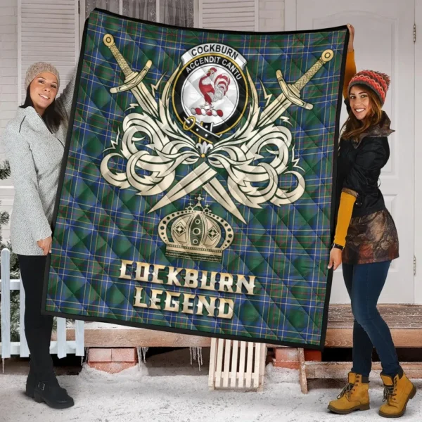 Cockburn Ancient Clan Quilt, Scottish Tartan Cockburn Ancient Clans Premium Quilt Legend Gold Royal Style - Image 2