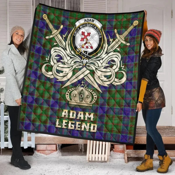 Adam Clan Quilt, Scottish Tartan Adam Clans Premium Quilt Legend Gold Royal Style - Image 2