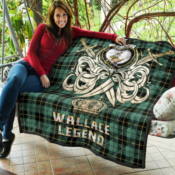 Wallace Hunting Ancient Clan Quilt, Scottish Tartan Wallace Hunting Ancient Clans Premium Quilt Legend Gold Royal Style - Image 5