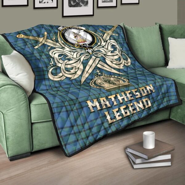 Matheson Hunting Ancient Clan Quilt, Scottish Tartan Matheson Hunting Ancient Clans Premium Quilt Legend Gold Royal Style - Image 3