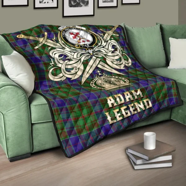 Adam Clan Quilt, Scottish Tartan Adam Clans Premium Quilt Legend Gold Royal Style - Image 3