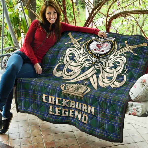 Cockburn Ancient Clan Quilt, Scottish Tartan Cockburn Ancient Clans Premium Quilt Legend Gold Royal Style - Image 5