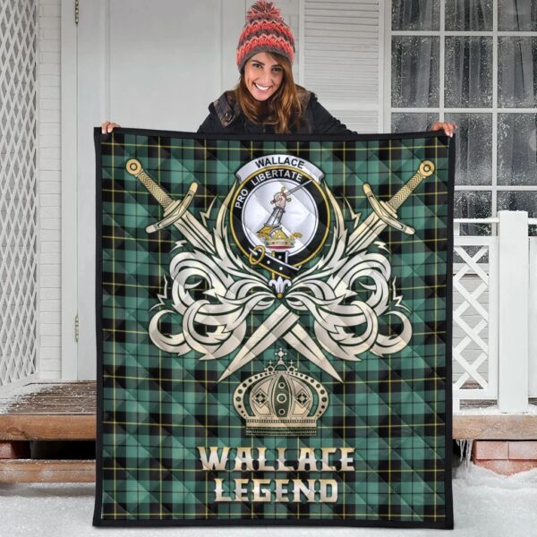 Wallace Hunting Ancient Clan Quilt, Scottish Tartan Wallace Hunting Ancient Clans Premium Quilt Legend Gold Royal Style