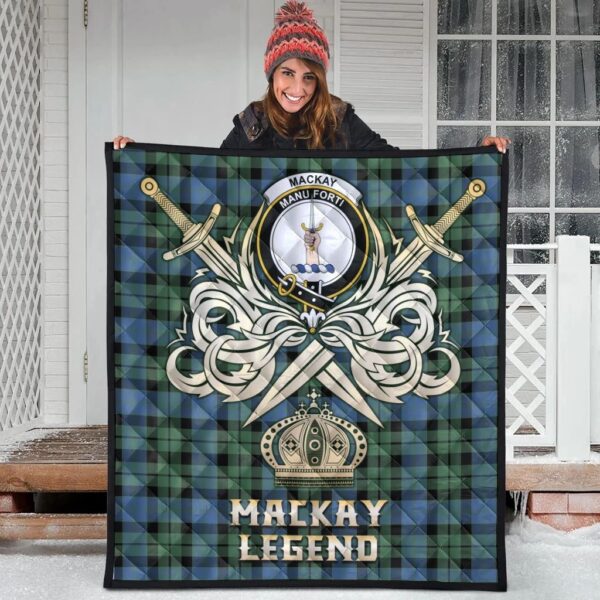 MacKay Ancient Clan Quilt, Scottish Tartan MacKay Ancient Clans Premium Quilt Legend Gold Royal Style